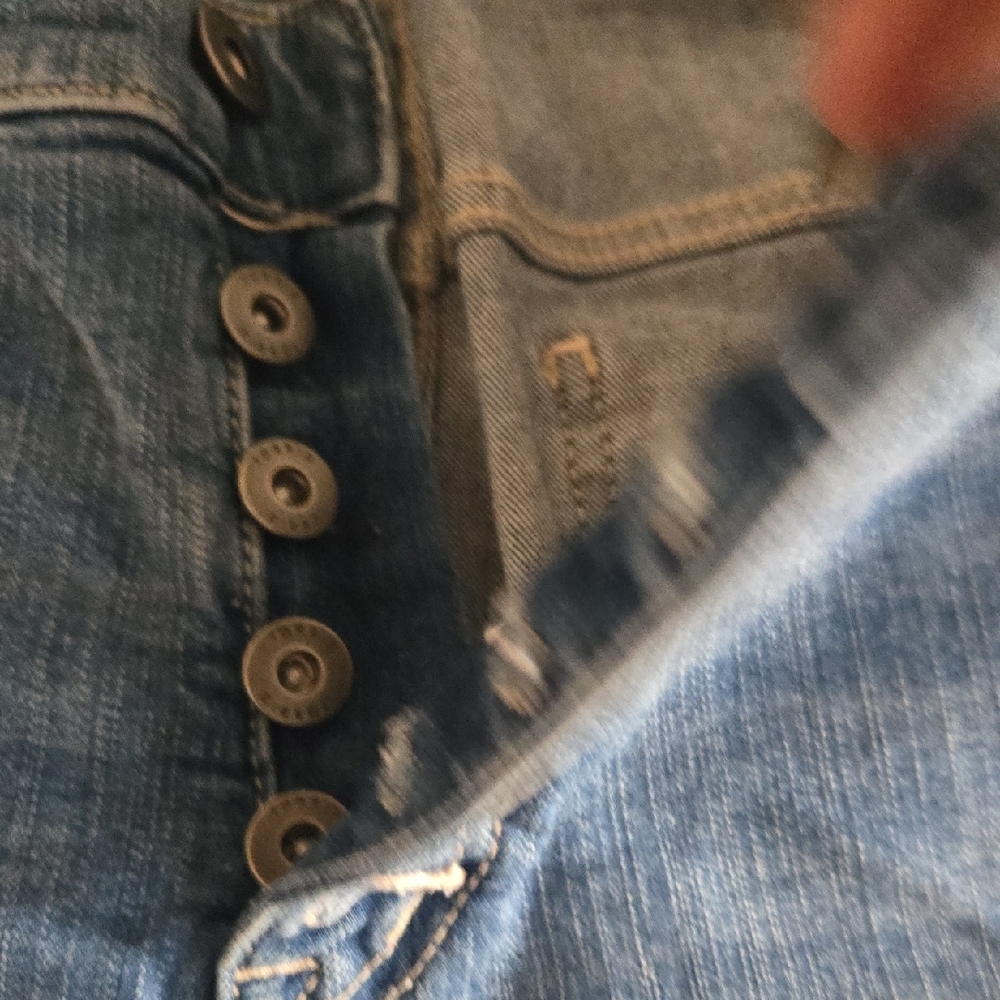 Torrid Light Blue Ripped Jean Shorts - Picture 3 of 4